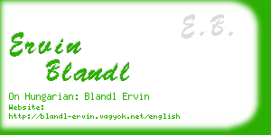 ervin blandl business card